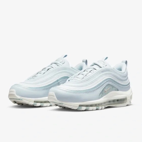 Nike Women's Air Max 97 Aura Blue Metallic Silver White DJ5434-400 Size 12NEW